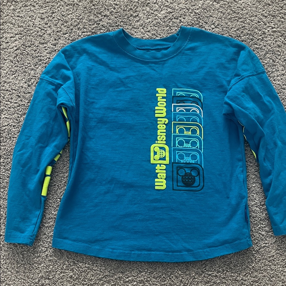 Disney World Kids Blue and Yellow Long Sleeve Spirit Jersey